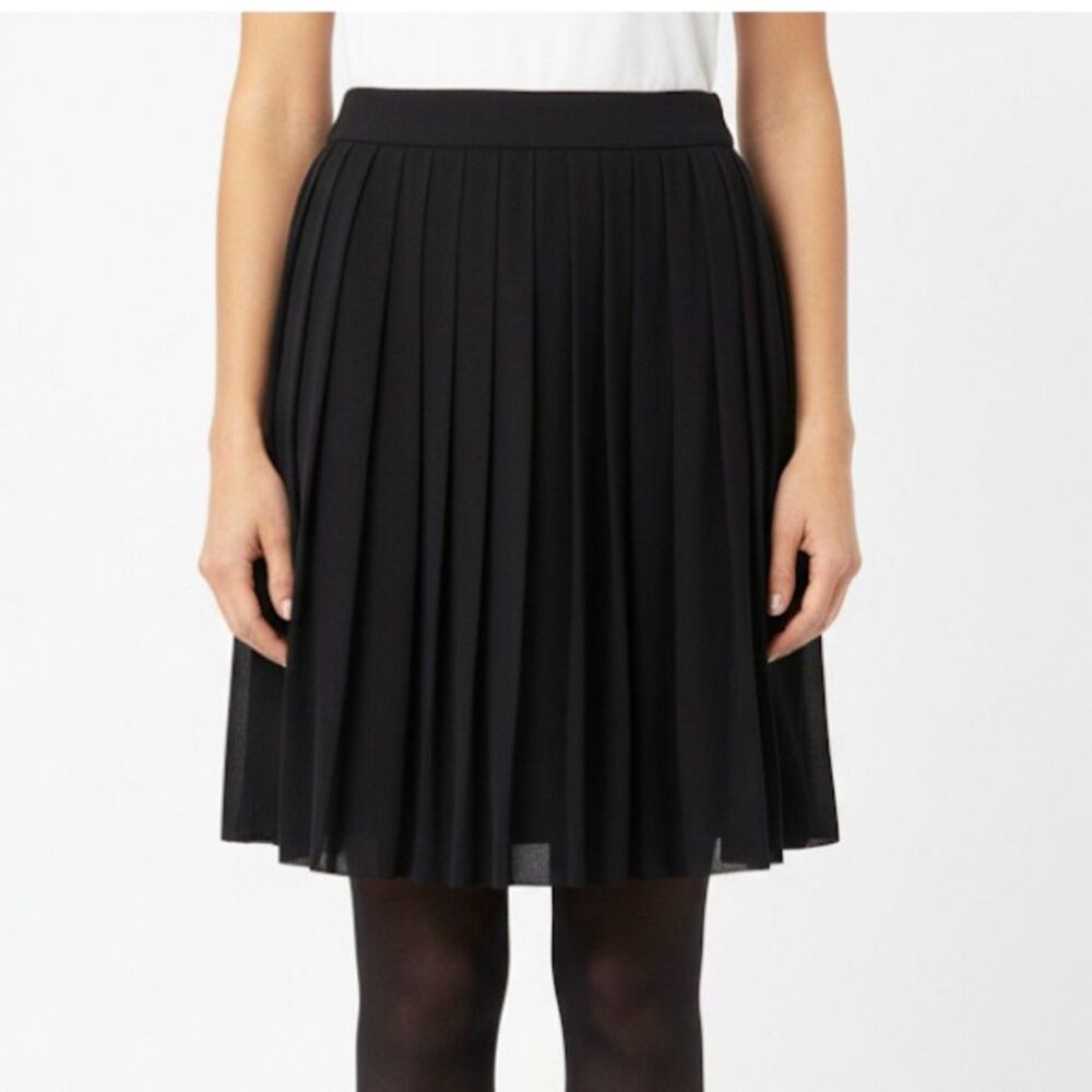 NWT Talbots Petites Black Silk Pleated Skirt Size 4P
